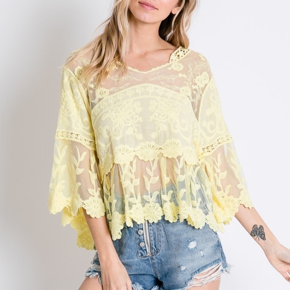 Tops - Floral Lace Sheer Top